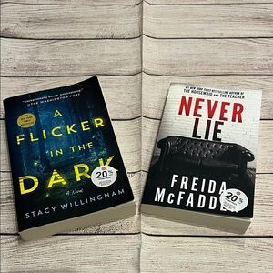 A Flicker in the Dark and Never Lie Books
